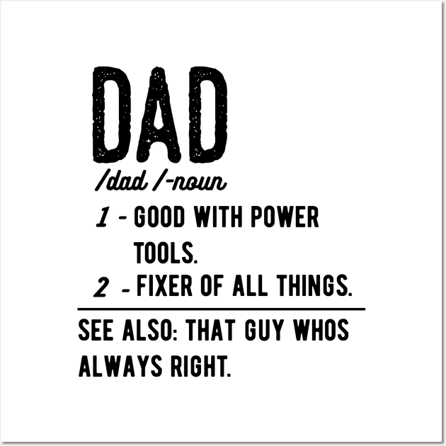 Dad Definition father day papa papa Wall Art by Gaming champion